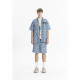 MWM Unisex Πουκάμισο Oversize Checkered Denim Shirt